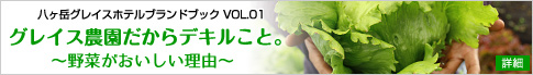 八ヶ岳グレイスホテル ブランドブックVol.01【グレイス農園だからデキルこと。〜野菜がおいしい理由〜】